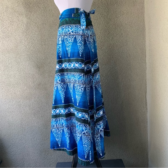 🌺”Tapa Designs” Vintage Barkcloth Hawaiian Wrap Skirt One Size 🌺 - Picture 5 of 12